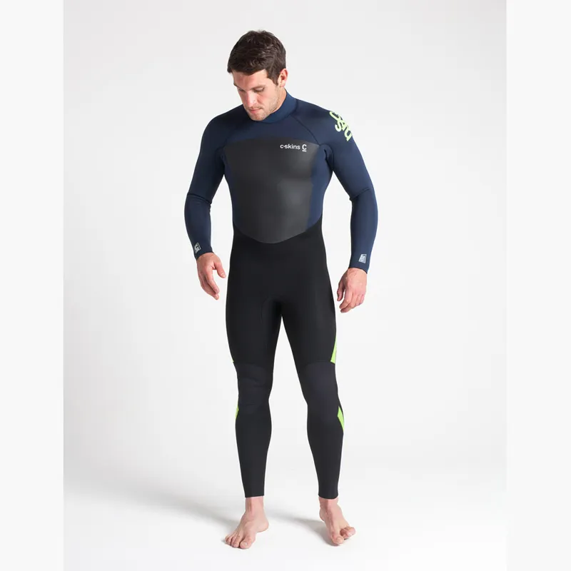 C-Skins Mens Legend 4/3 Back Zip Wetsuit Black/Blue-2